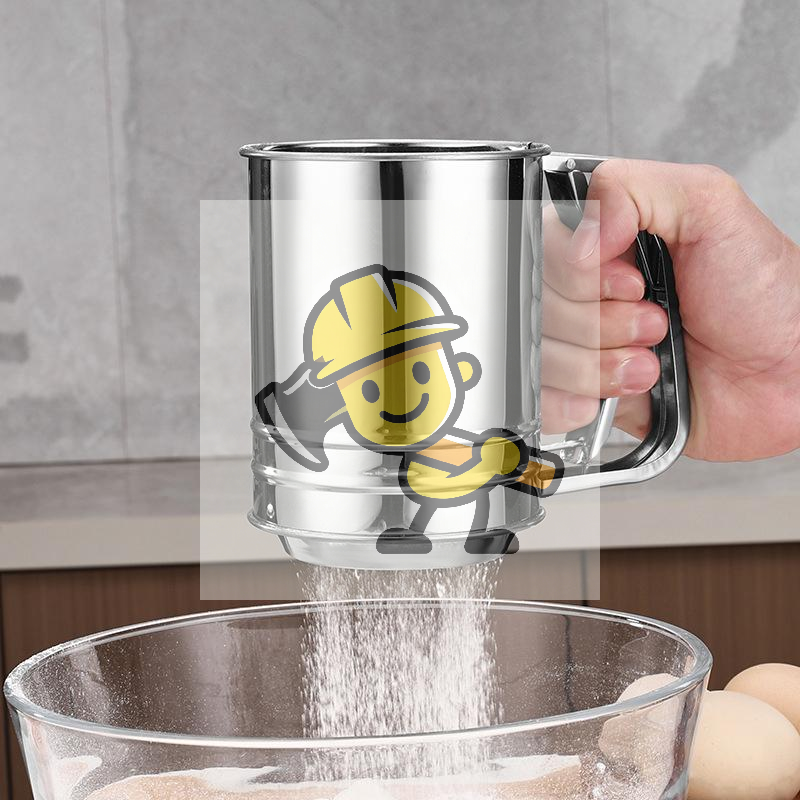 Kitchen Hand Gadgets - Stainless Steel Flour Sieve Cup Powder