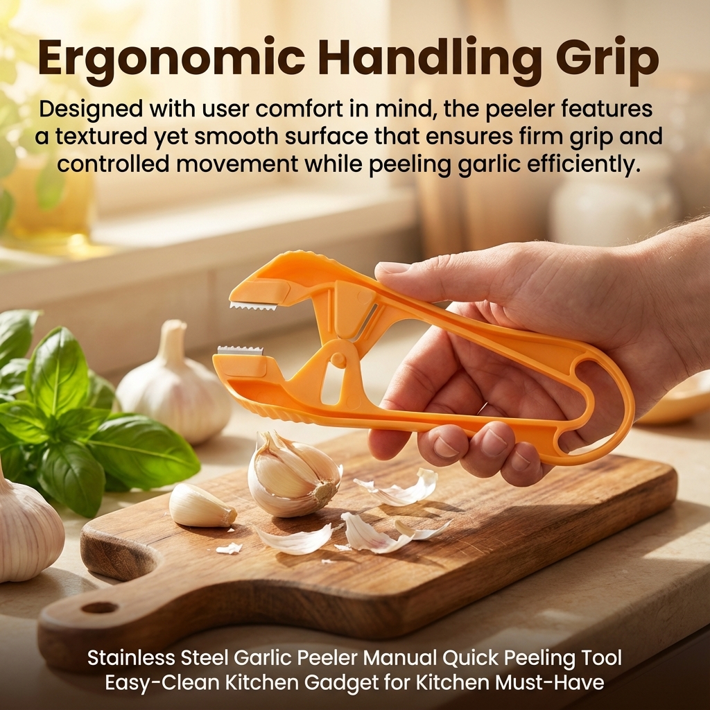 Kitchen Gadgets For Chefs - Stainless Steel Garlic Peeler Manual Quick