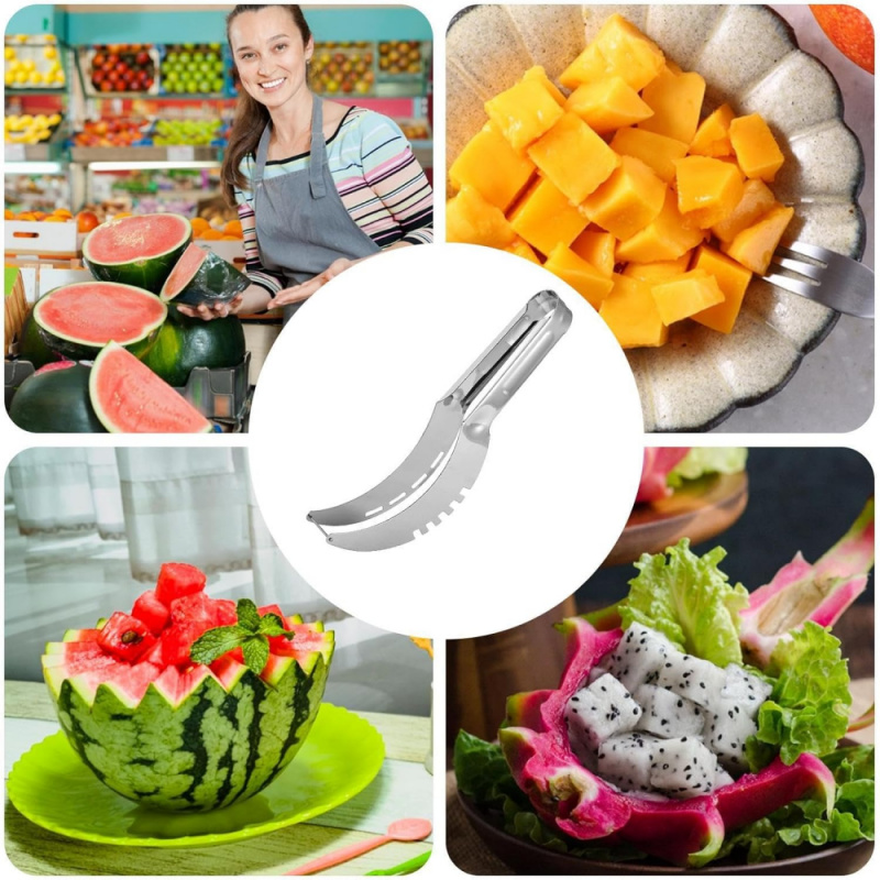 Kitchen Gadgets Cutting Tools - Watermelon Slicer Non-slip Plastic Wrap Handle