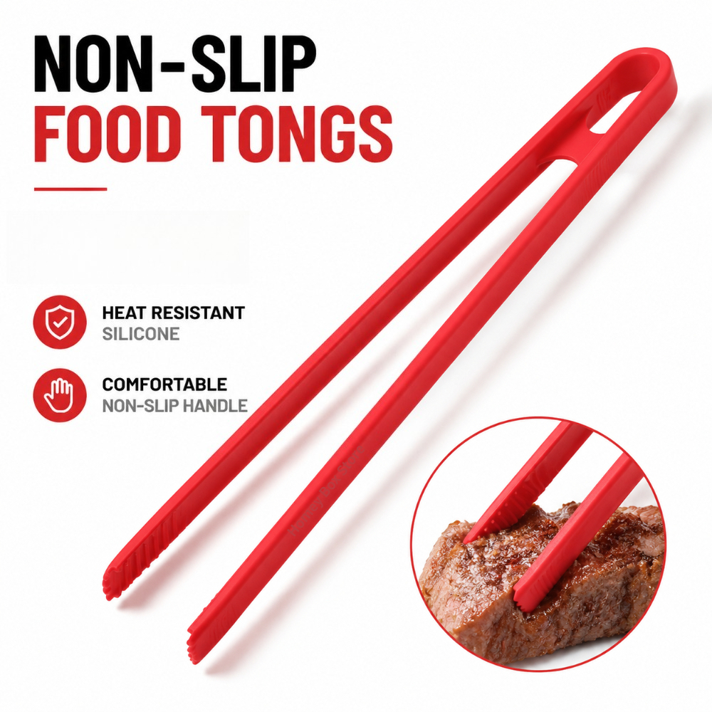 Kitchen Gadgets For Chefs - Anti Slip Silicone Salad Food Tongs