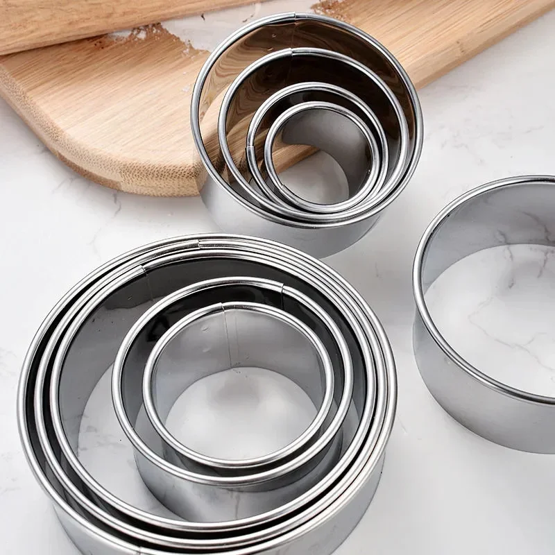 Kitchen Gadgets Cutting Tools - 5PCs round stainless steel biscuit mold