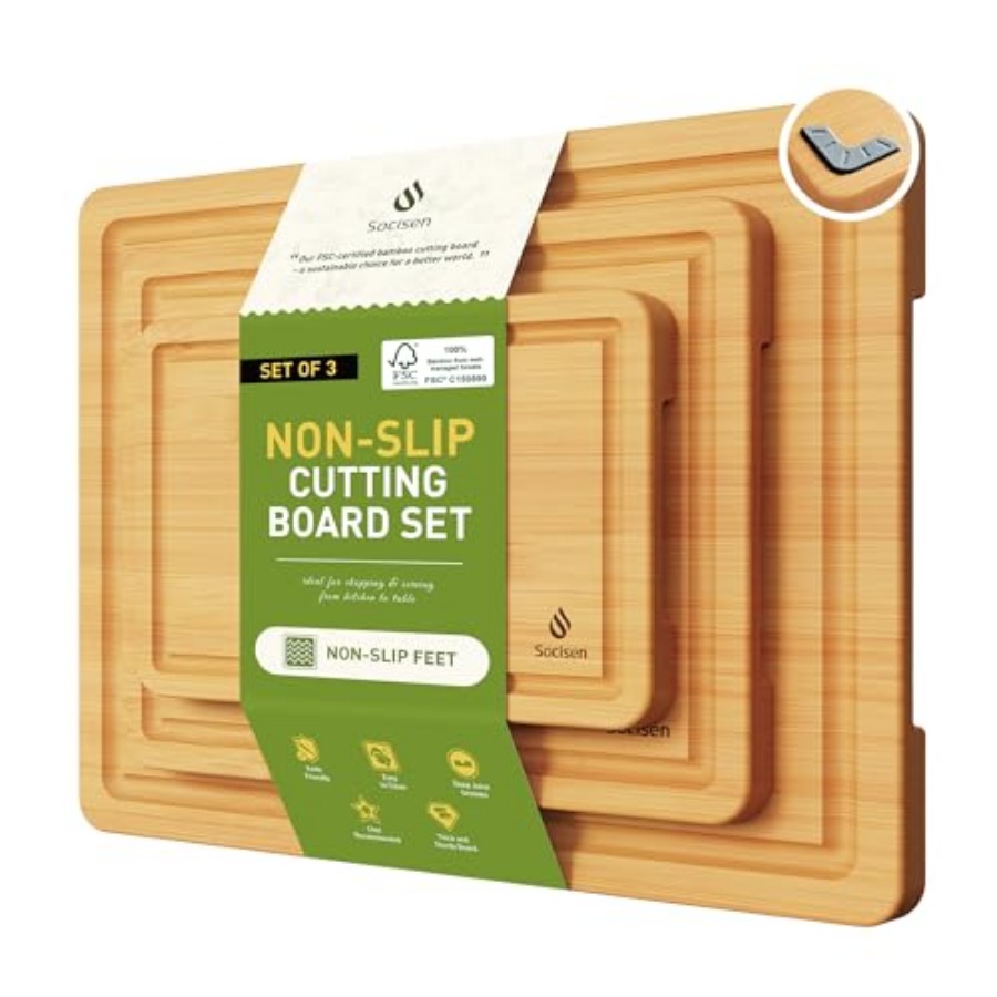 Kitchen Gadgets You Must Have - Bamboo Cutting Board Set Non Slip