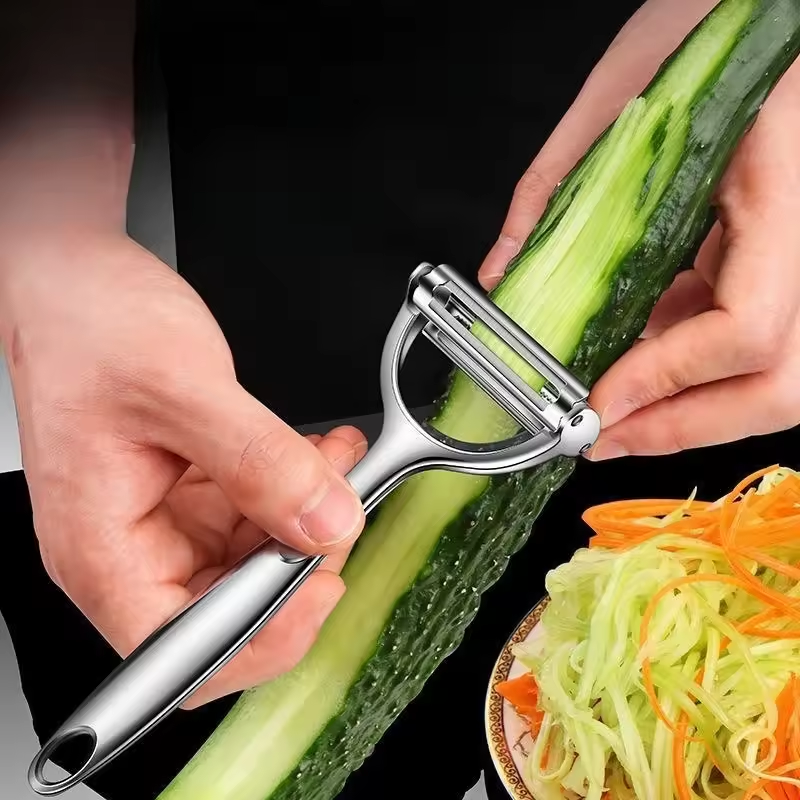 2in1 Stainless Steel Vegetable - Household Kitchen Gadgets Vegetable Cutter Silk Cutter review and price