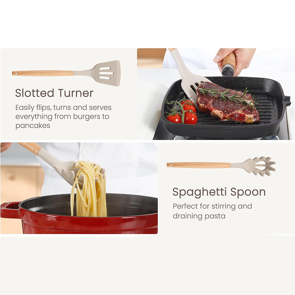 24pcs Silicone Utensil with Wo - Kitchen Gadgets To Gift review and price