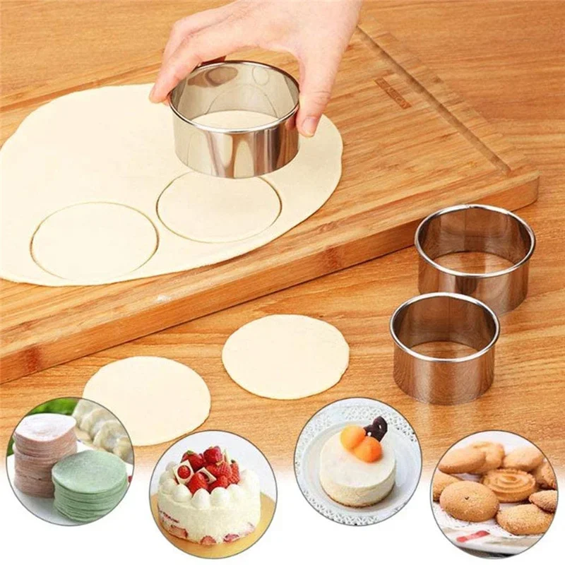 5PCs round stainless steel bis - Kitchen Gadgets Cutting Tools review and price
