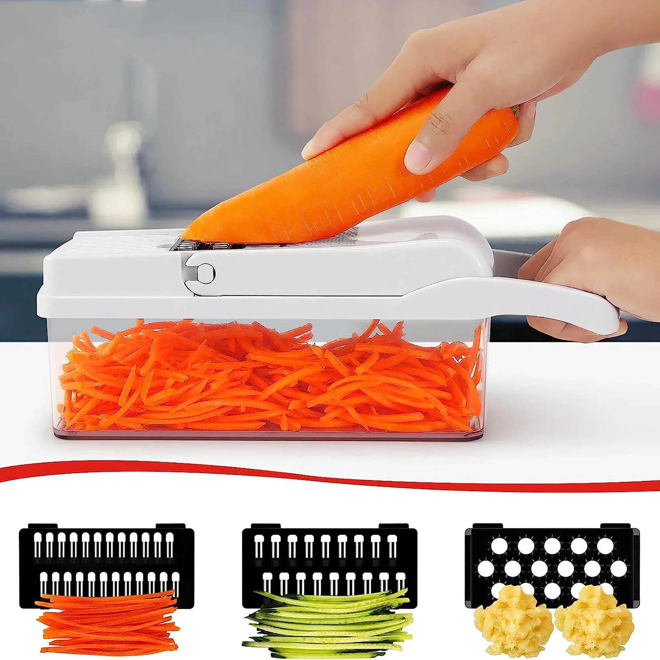 Vegetable Chopper Multifunctio - Household Kitchen Gadgets Vegetable Cutter Silk Cutter review and price
