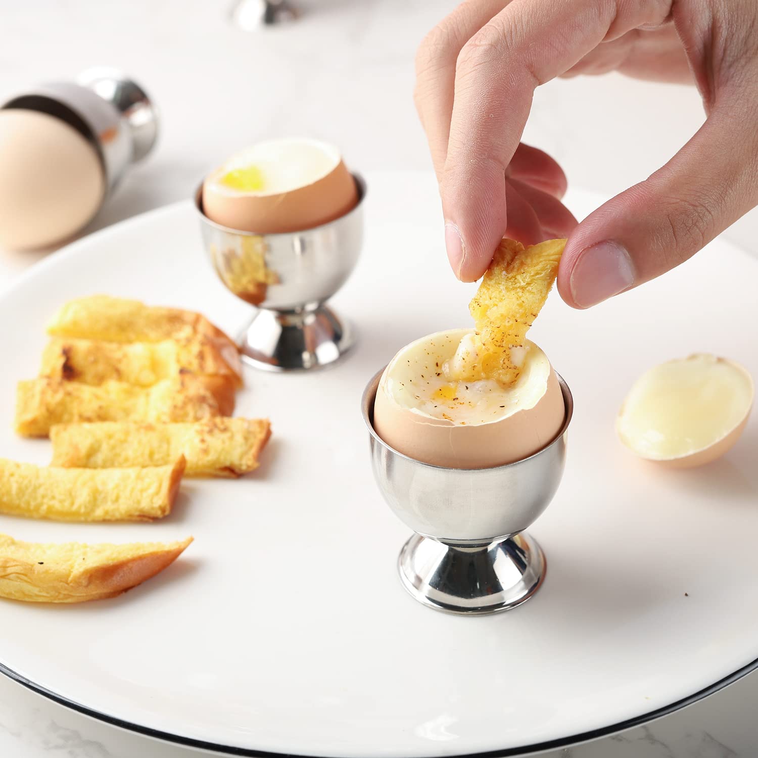 Stainless Steel Egg Cups Set H - Kitchen Gadgets To Gift review and price