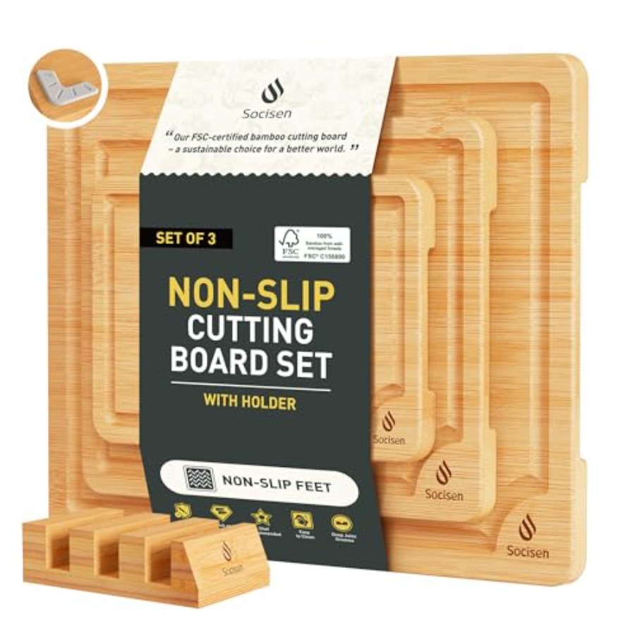 Bamboo Cutting Board Set Non S - Kitchen Gadgets You Must Have review and price